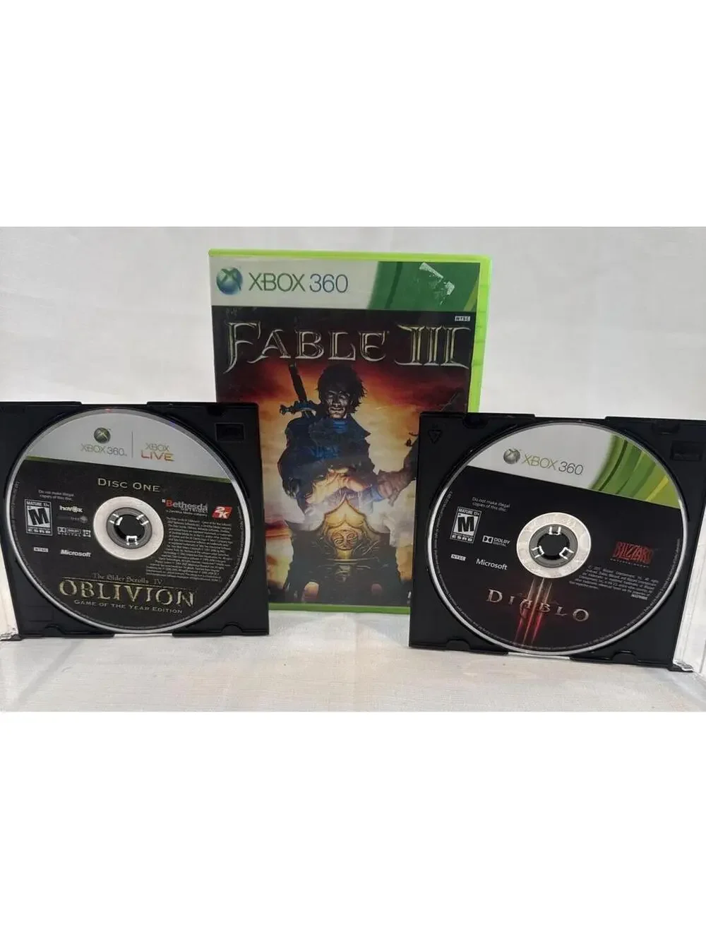 Xbox 360 Game Lot: Fable III, The Elder Scrolls IV: Oblivion, Diablo III